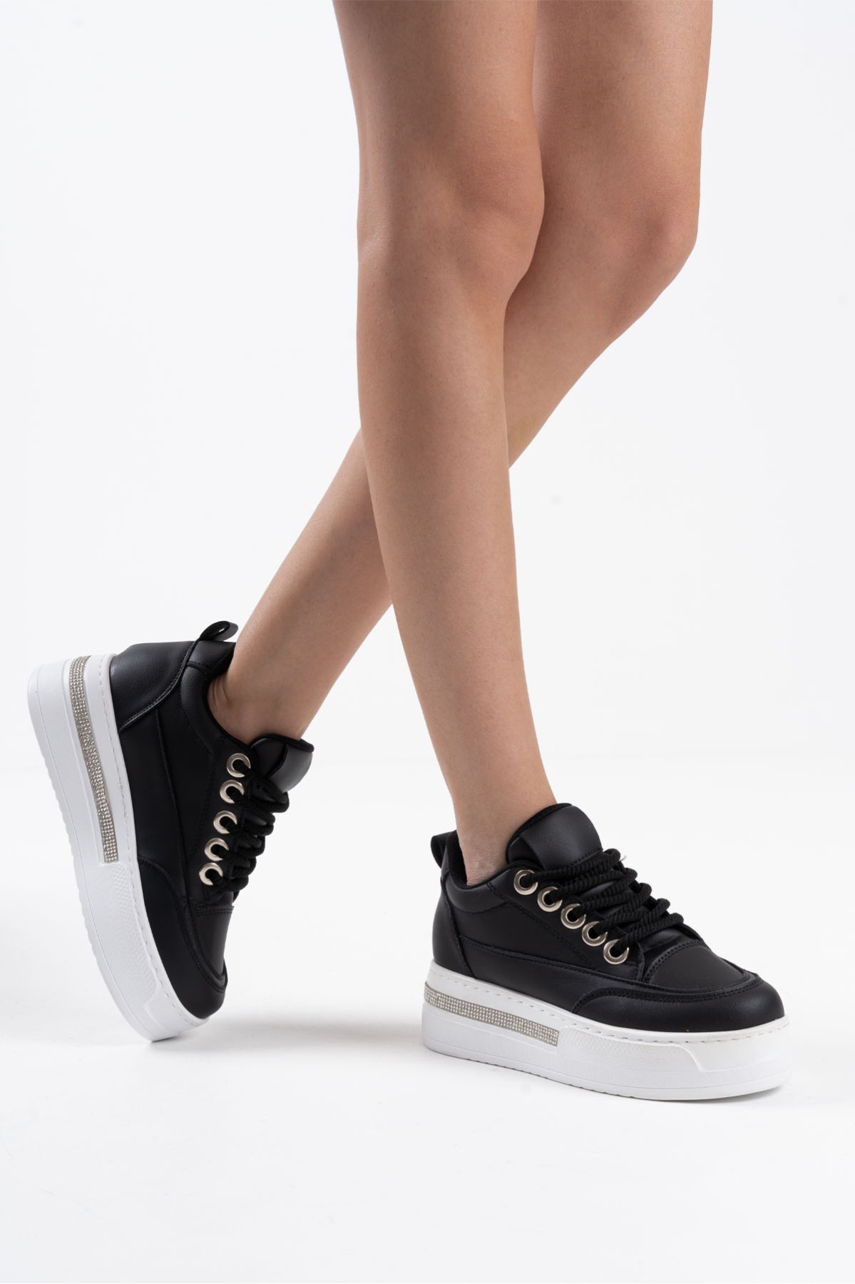 Alice Siyah Kadın Gizli Topuklu Sneaker