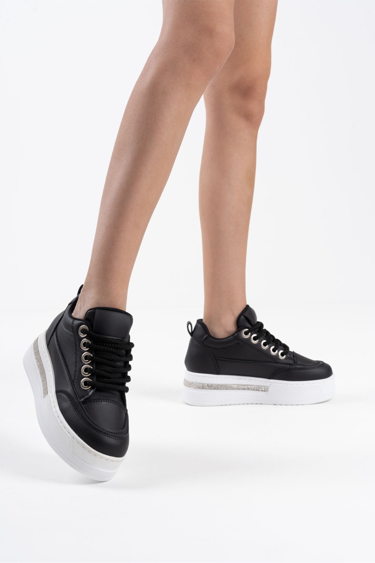 Alice Siyah Kadın Gizli Topuklu Sneaker