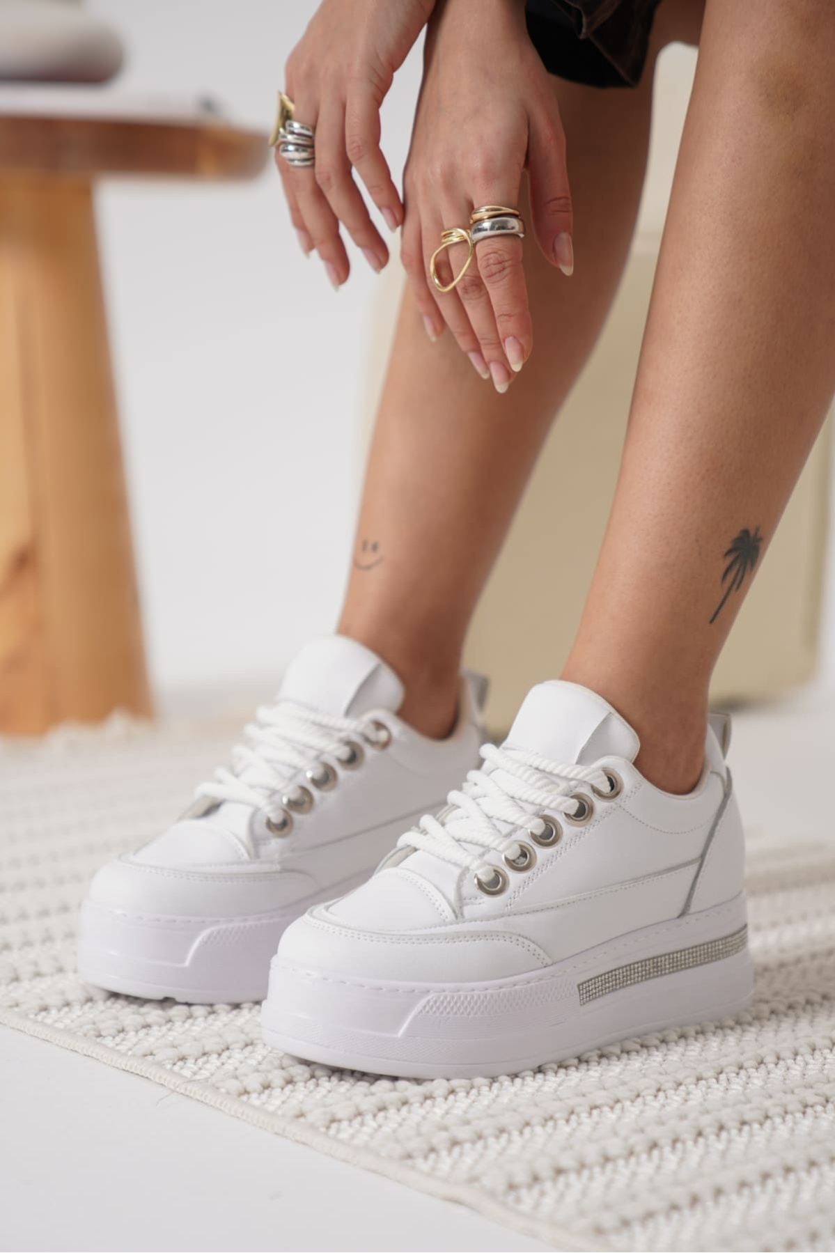 Alice Beyaz Kadın Gizli Topuklu Sneaker