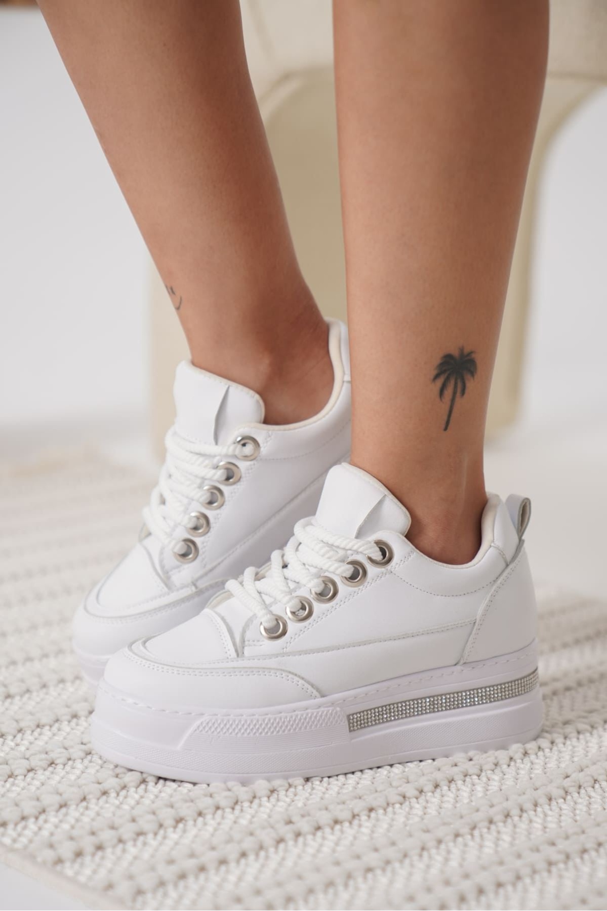 Alice Beyaz Kadın Gizli Topuklu Sneaker