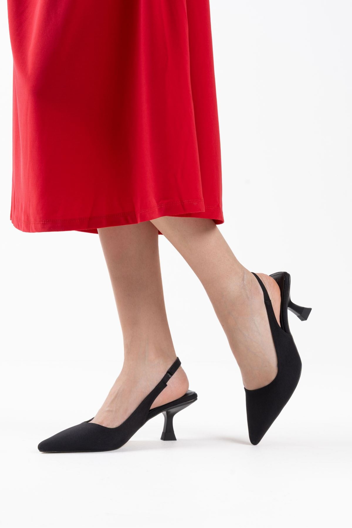 Angelica Kadın Siyah Saten Topuklu Ayakkabı