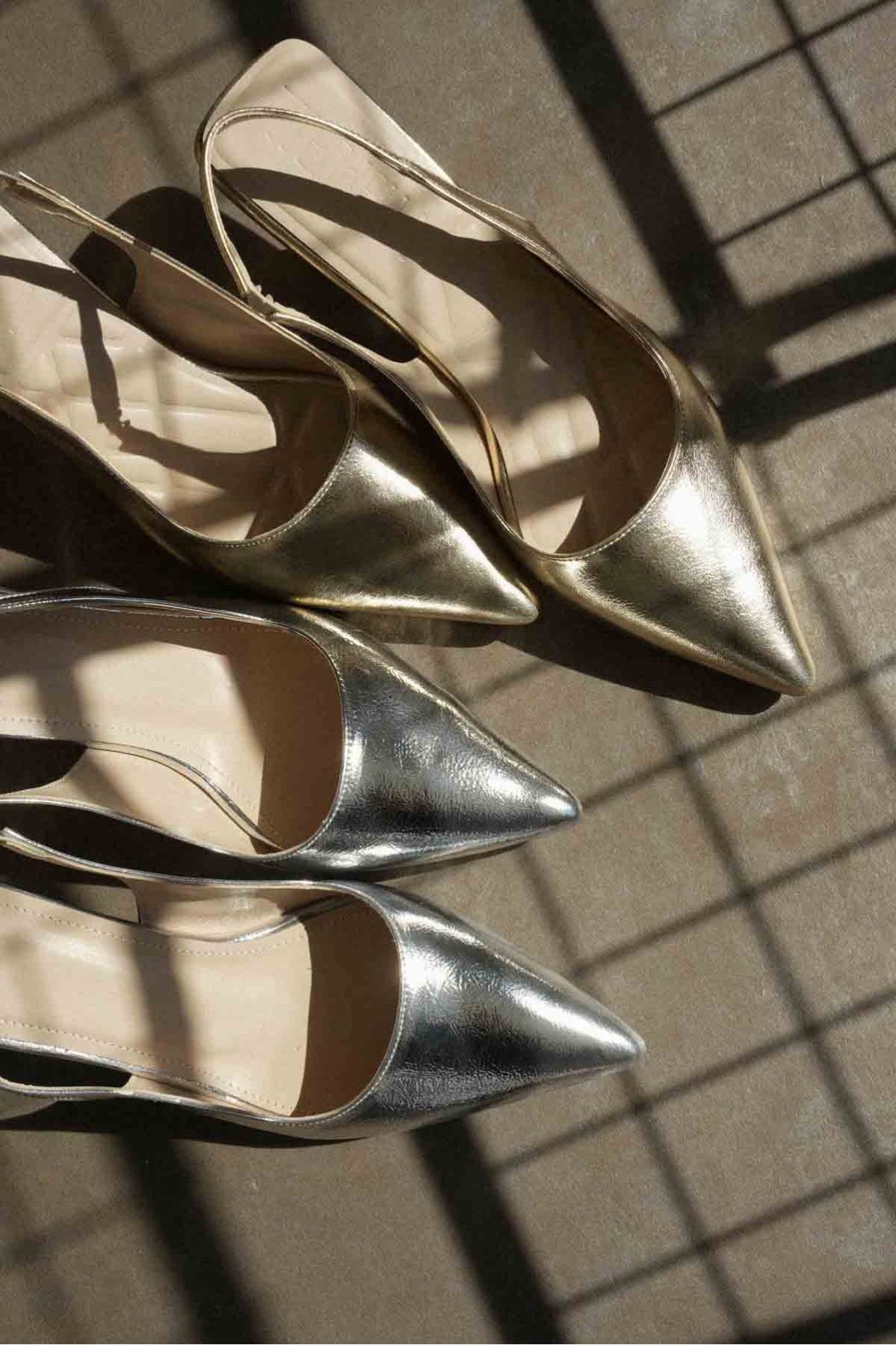 Angelica Kadın Gümüş Kırışık Rugan Topuklu Ayakkabı