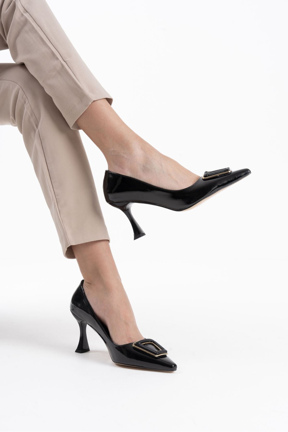 Nora Kadın Siyah Rugan Ayakkabı