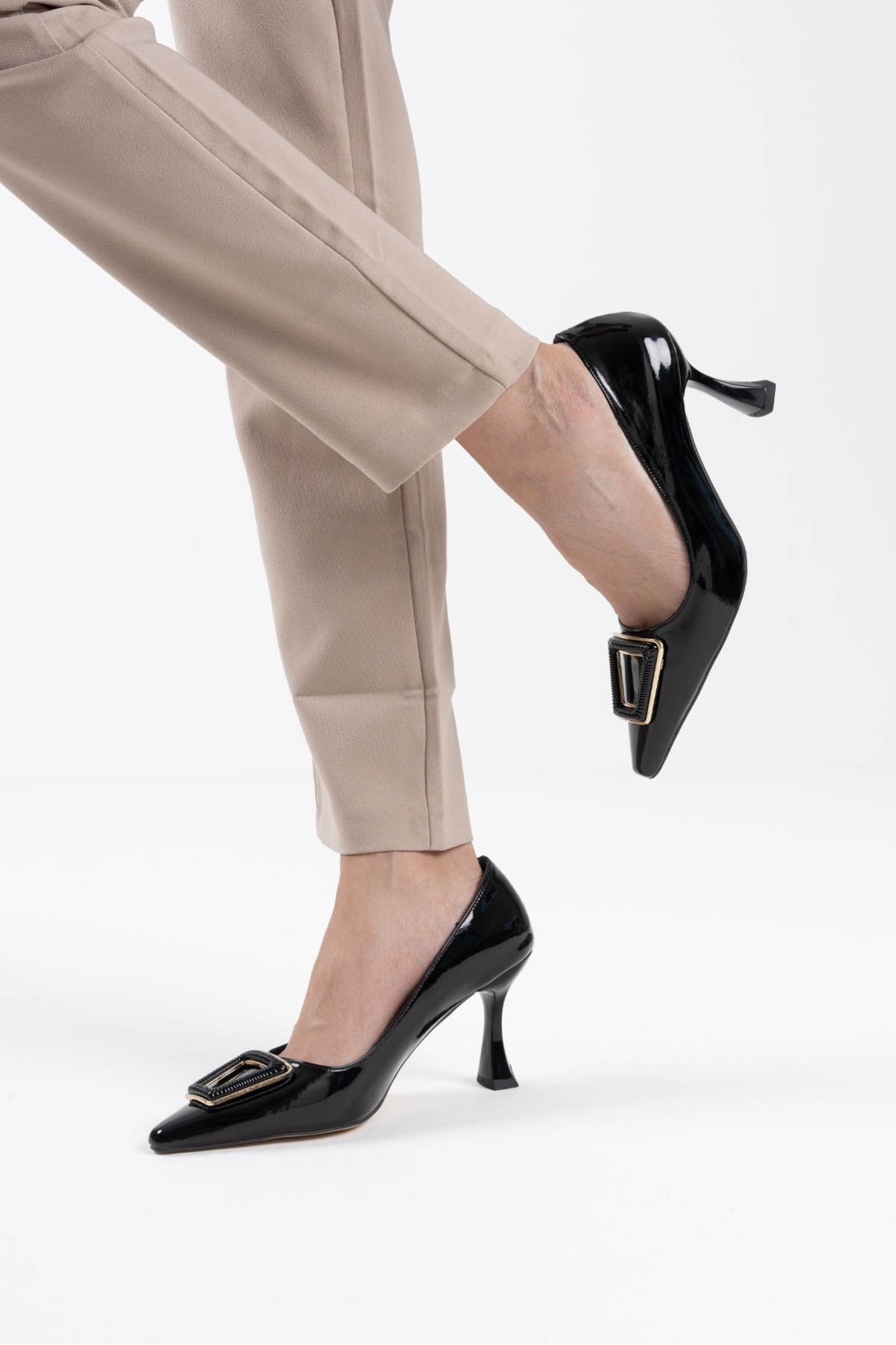 Nora Kadın Siyah Rugan Ayakkabı