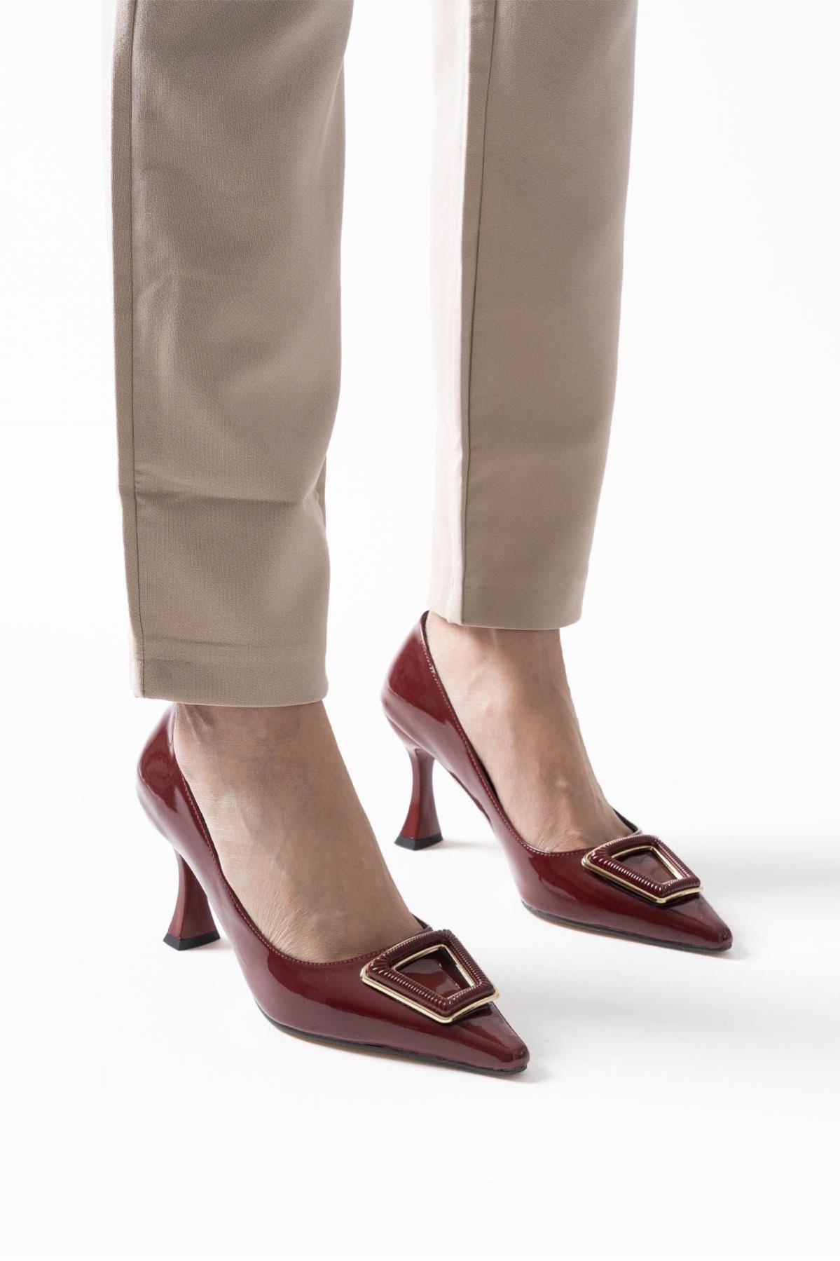 Nora Kadın Bordo Rugan Ayakkabı