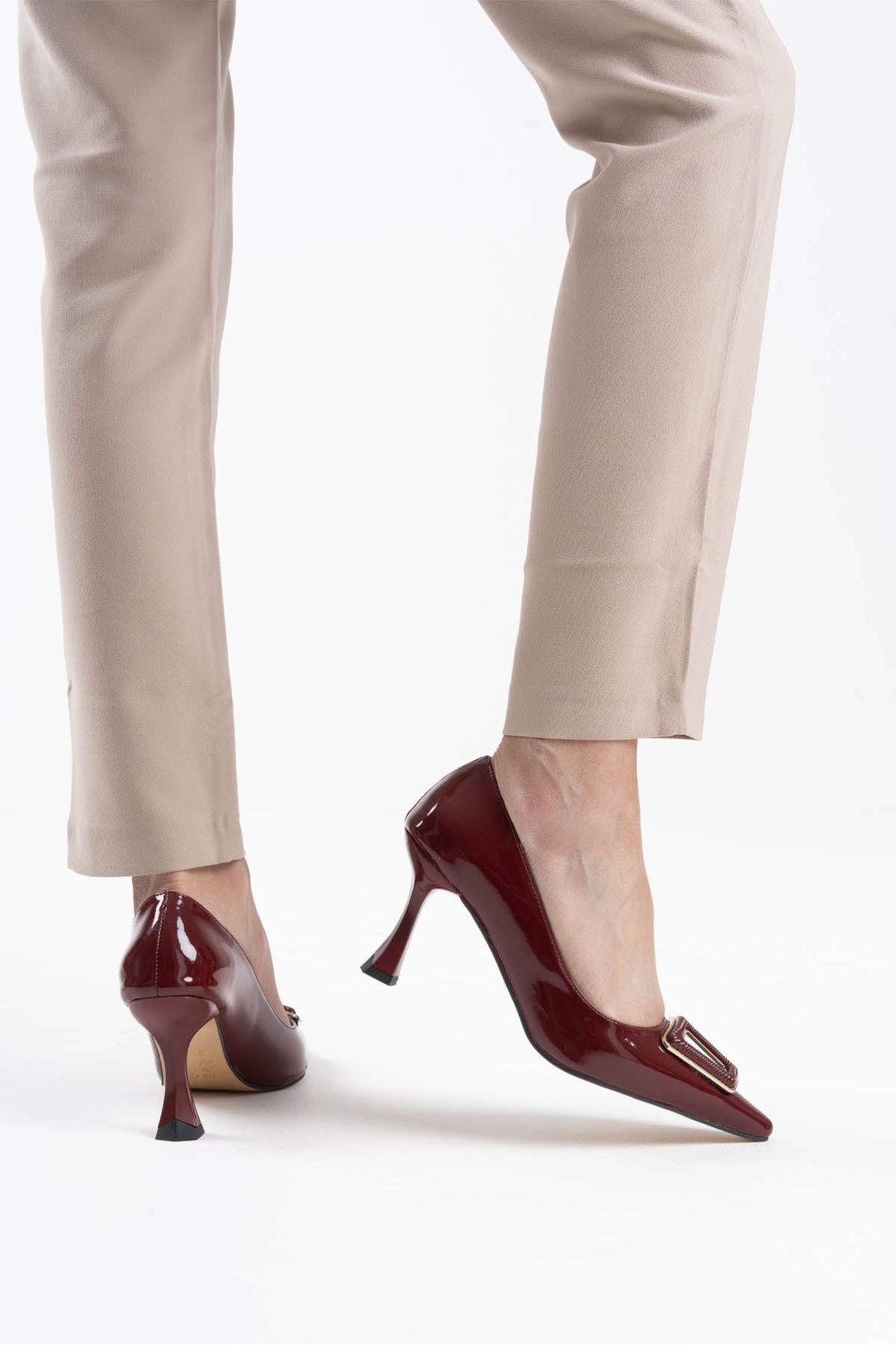 Nora Kadın Bordo Rugan Ayakkabı