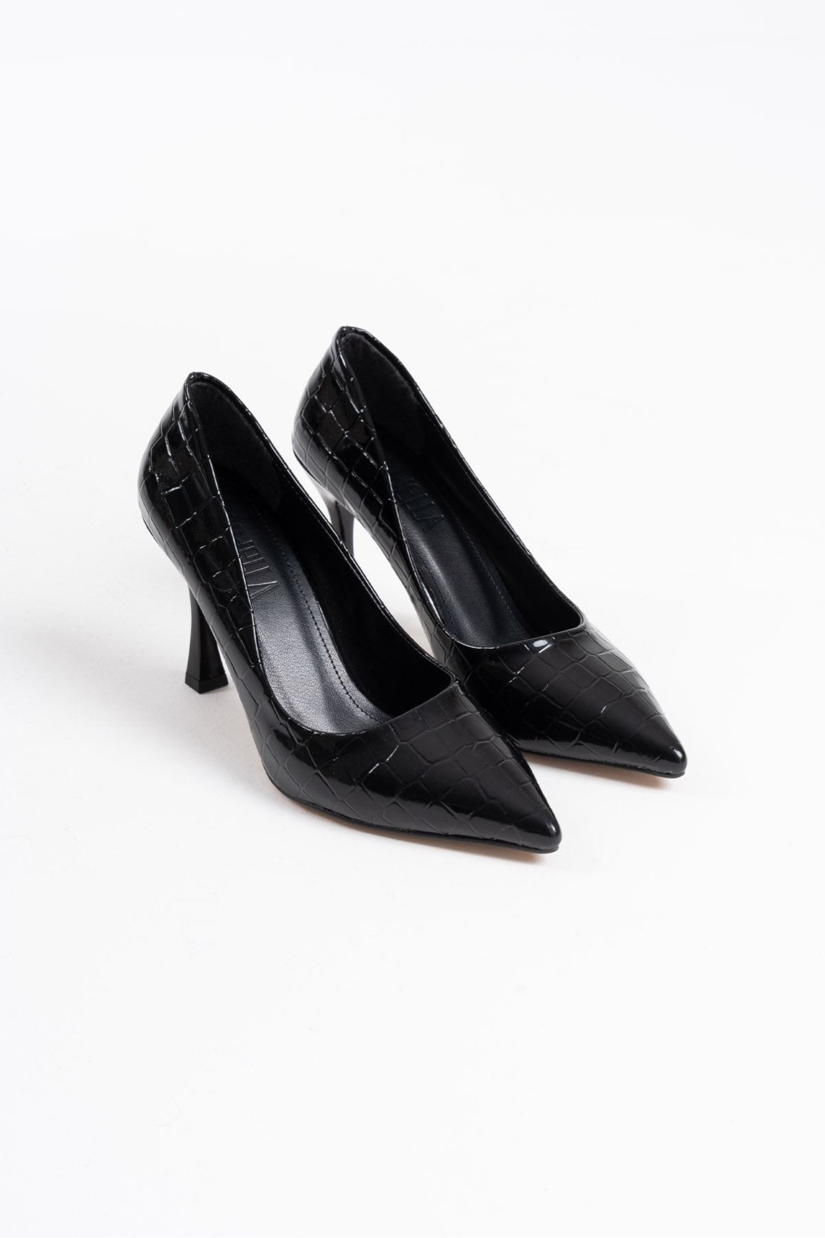Harper Kadın Siyah Kroko Rugan Stiletto