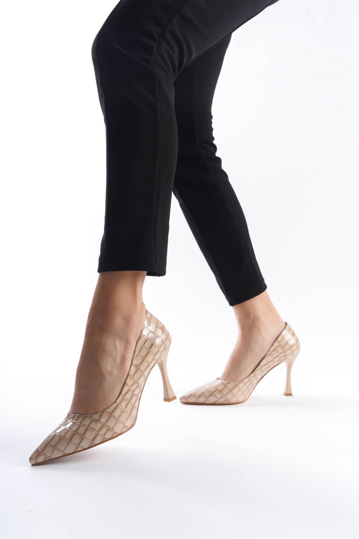 Harper Kadın Nude Kroko Rugan Stiletto