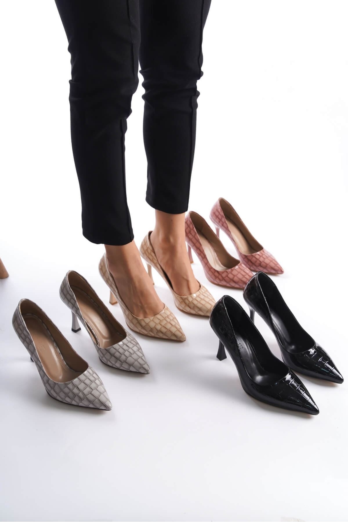 Harper Kadın Nude Kroko Rugan Stiletto