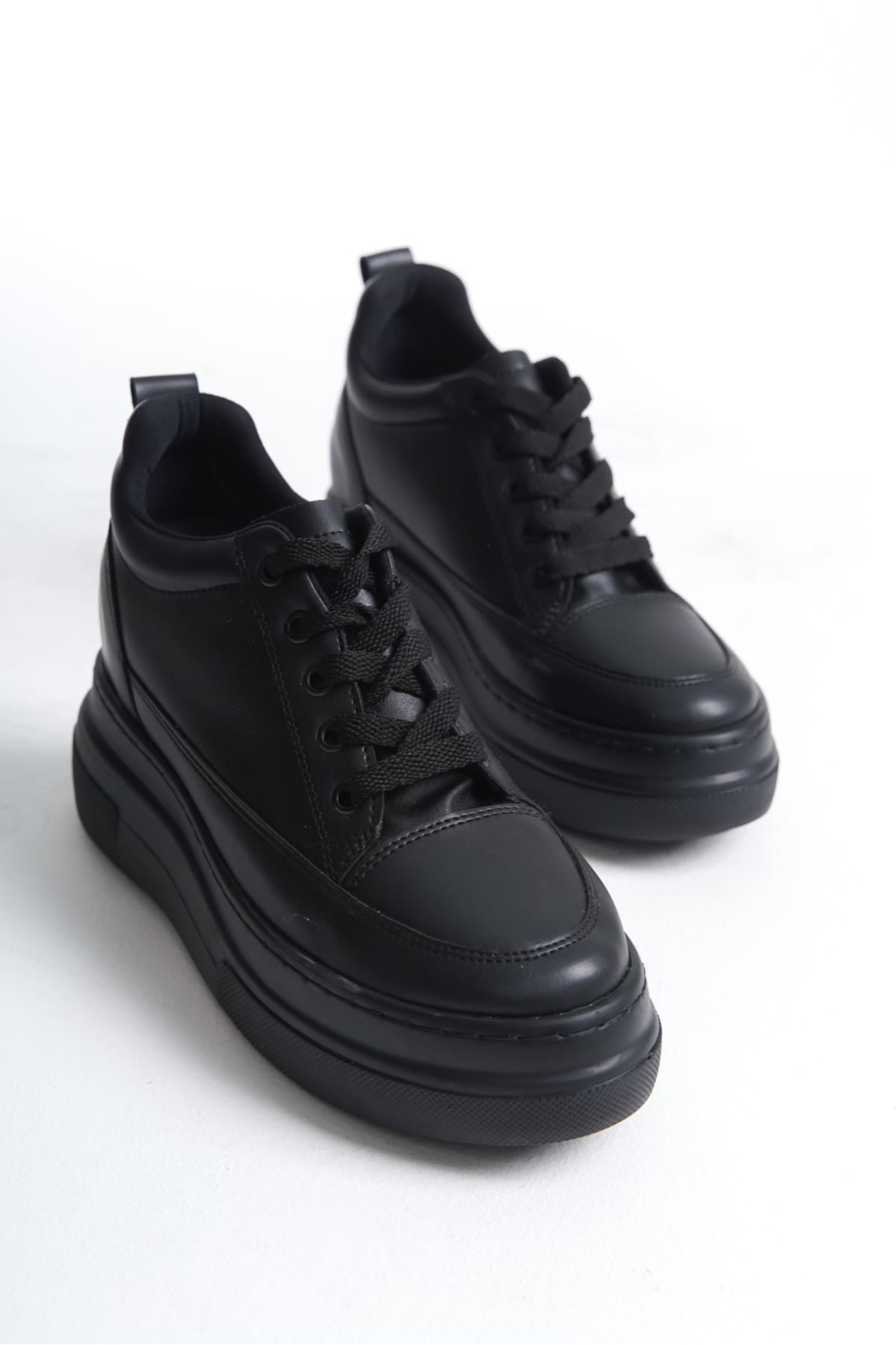 Lauren Kadın Gizli Topuk Mat Siyah Spor Ayakkabı