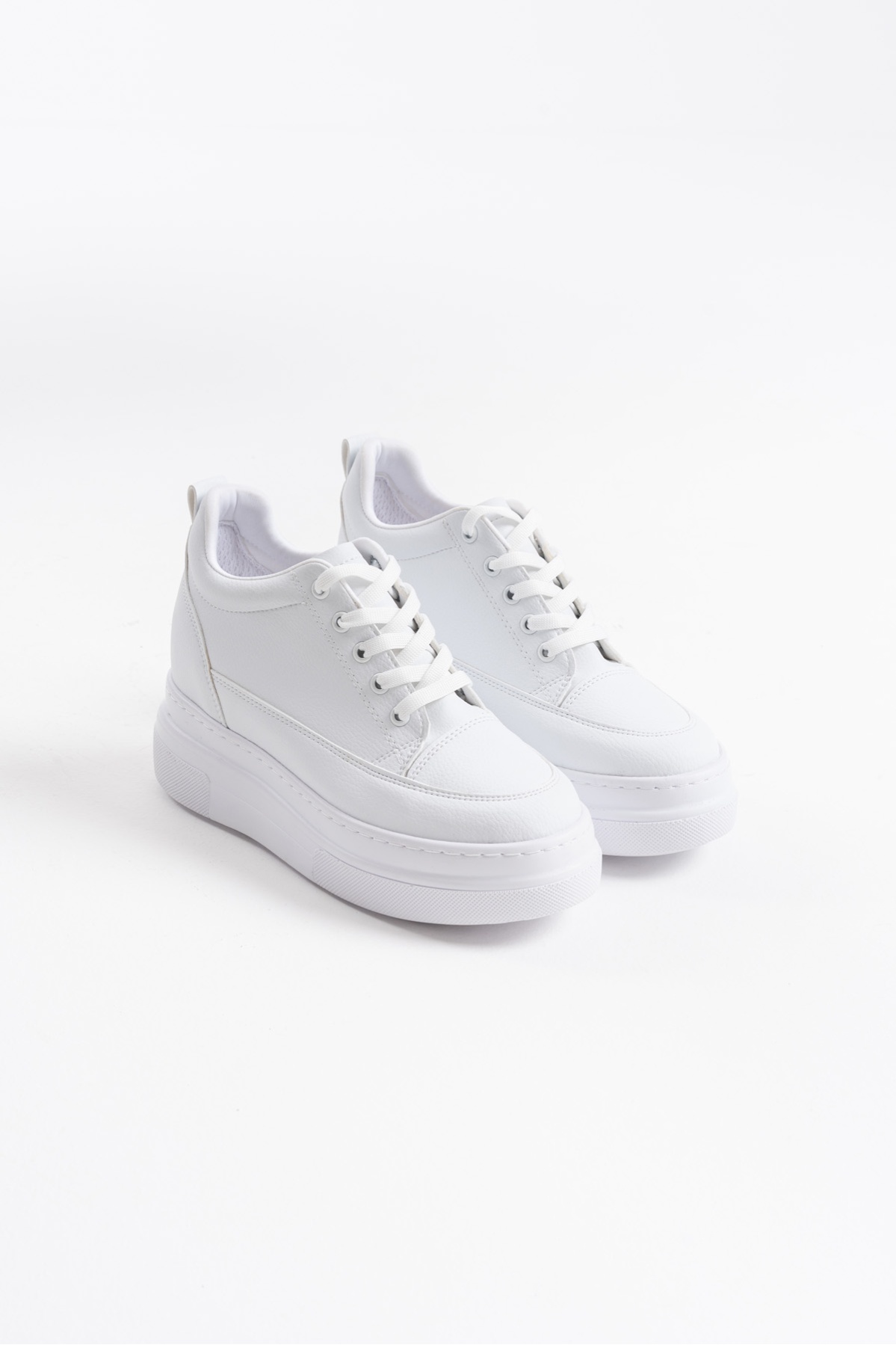 Lauren Kadın Gizli Topuk Mat Beyaz Spor Ayakkabı
