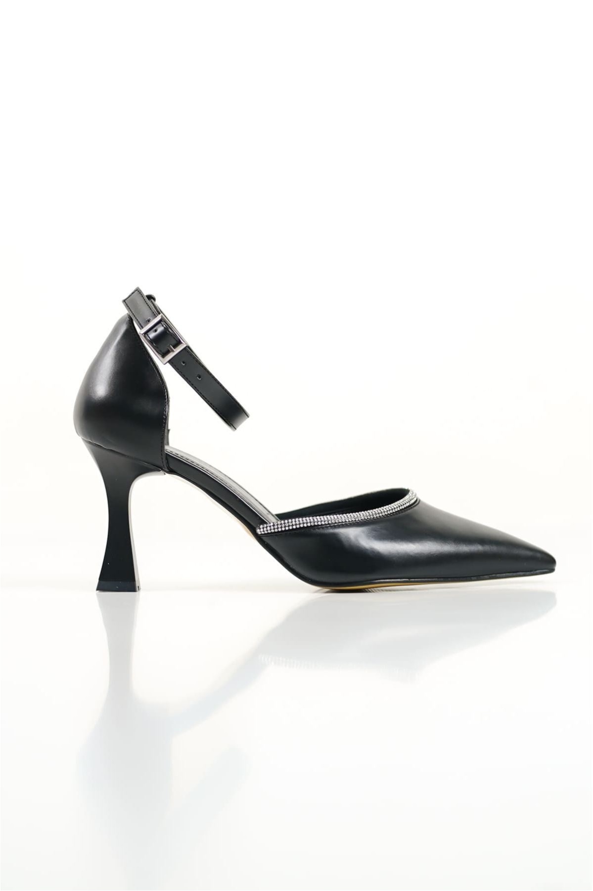 Darla Taşlı Kadın Siyah Topuklu Ayakkabı