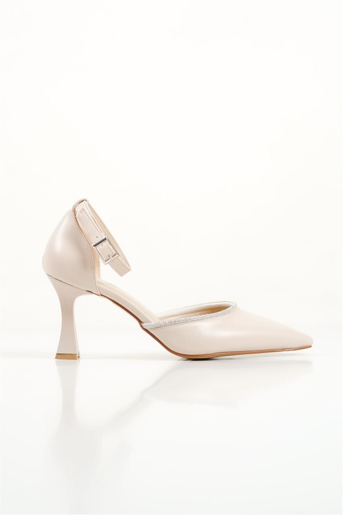 Darla Taşlı Kadın Bej Topuklu Ayakkabı