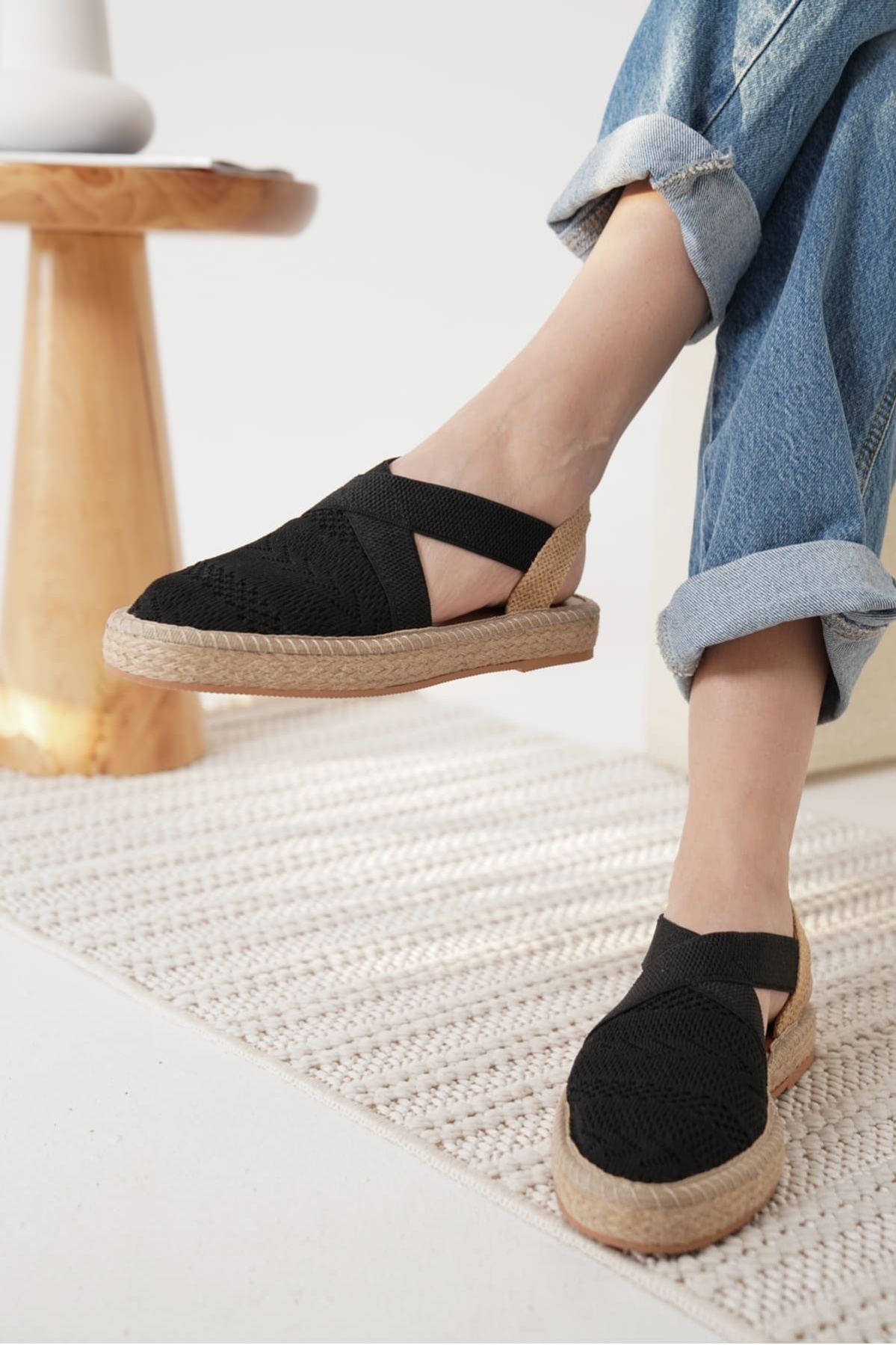 Rosa Kadın Siyah Espadril Ayakkabı