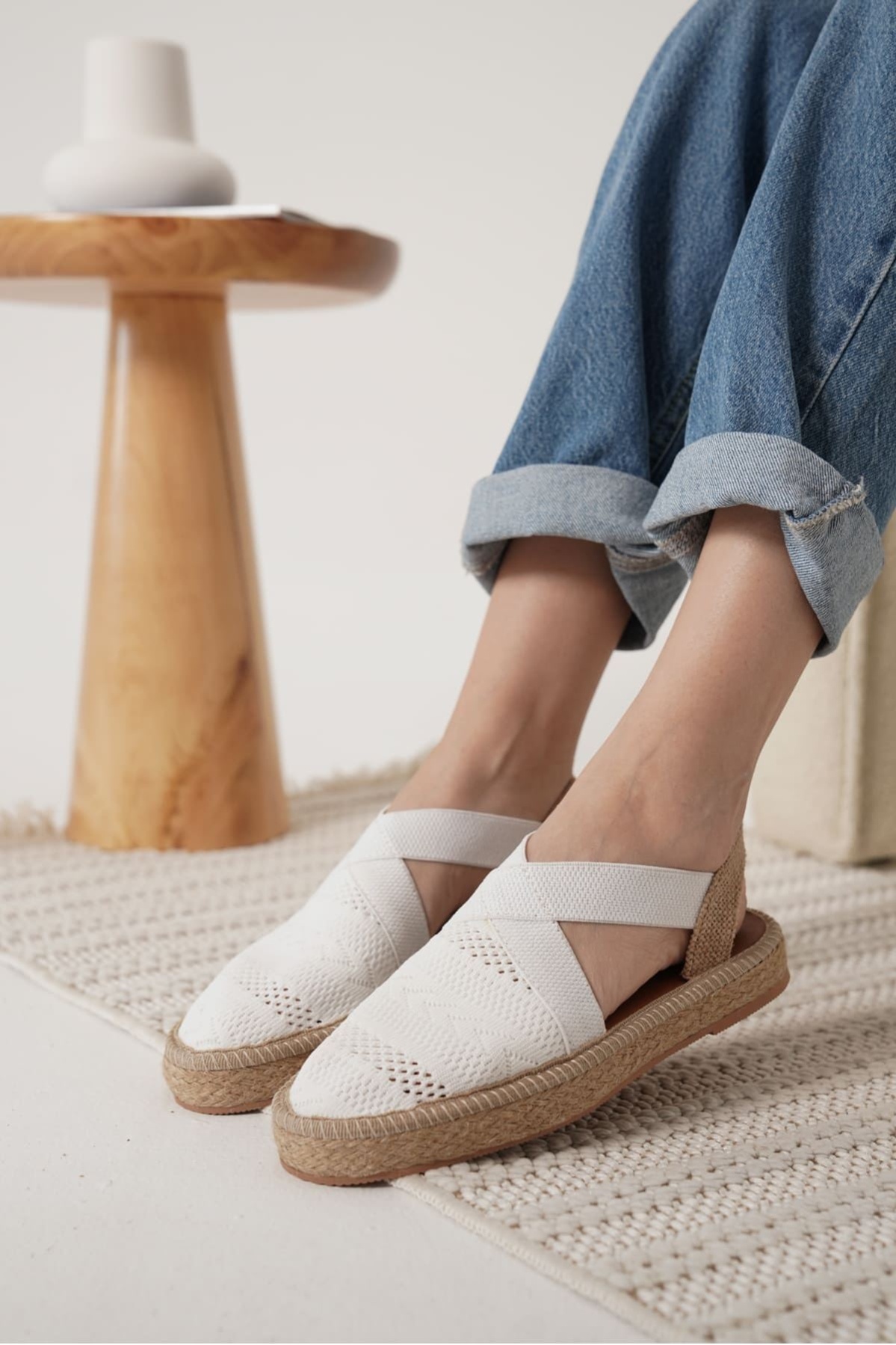 Rosa Kadın Beyaz Espadril Ayakkabı