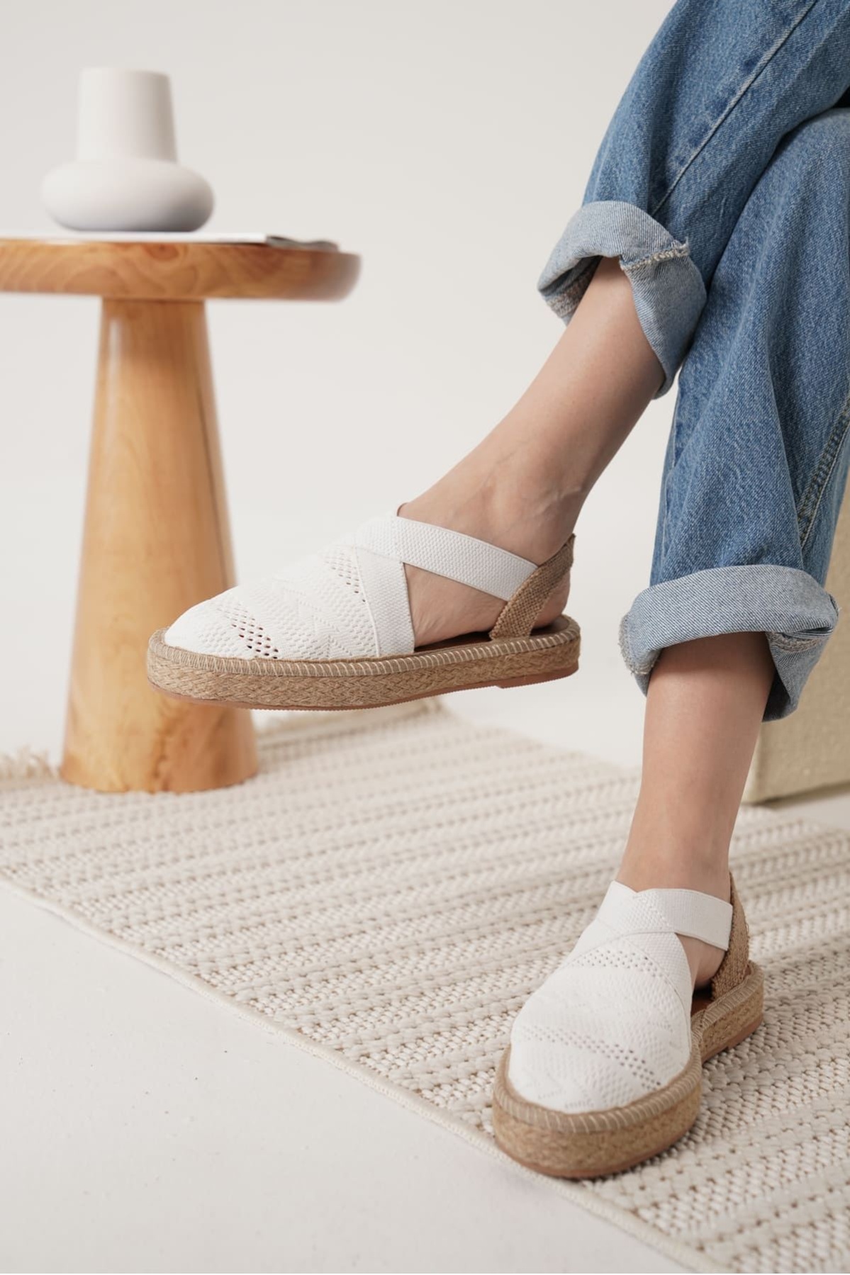 Rosa Kadın Beyaz Espadril Ayakkabı