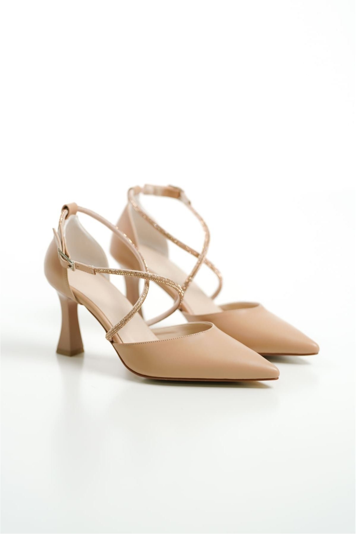 Fiona Taşlı Kadın Nude Topuklu Ayakkabı