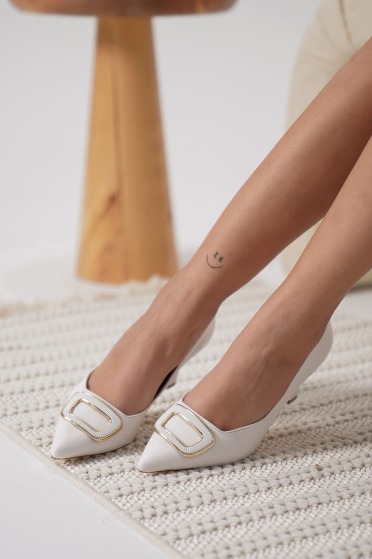 Emery Kadın Beyaz Topuklu Ayakkabı