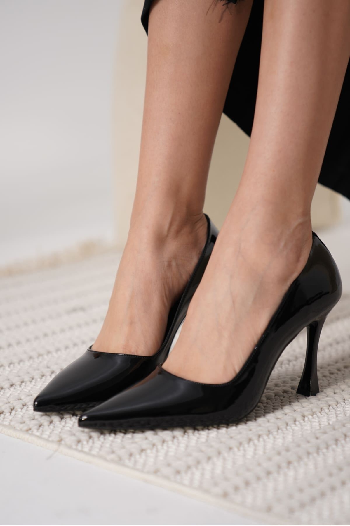 Blade Siyah Rugan Kadın Stiletto