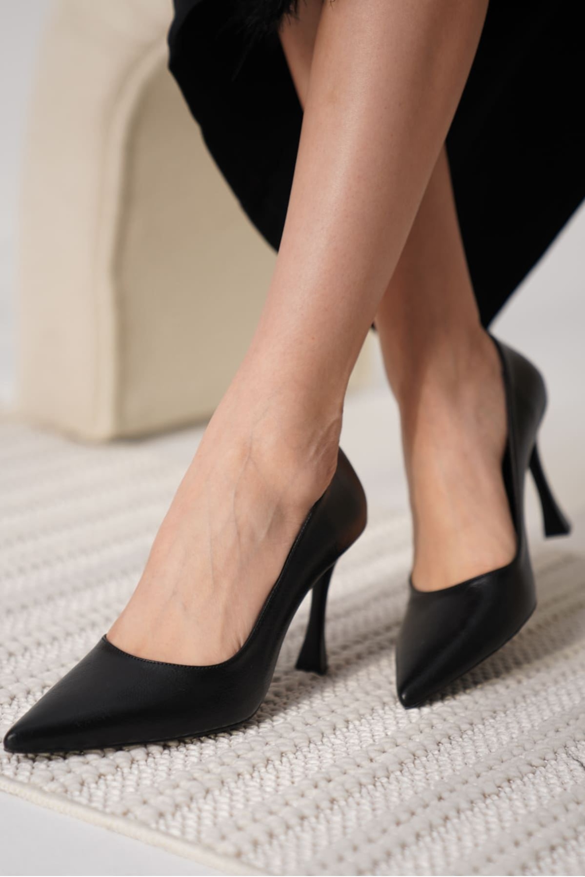 Blade Siyah Cilt Kadın Stiletto