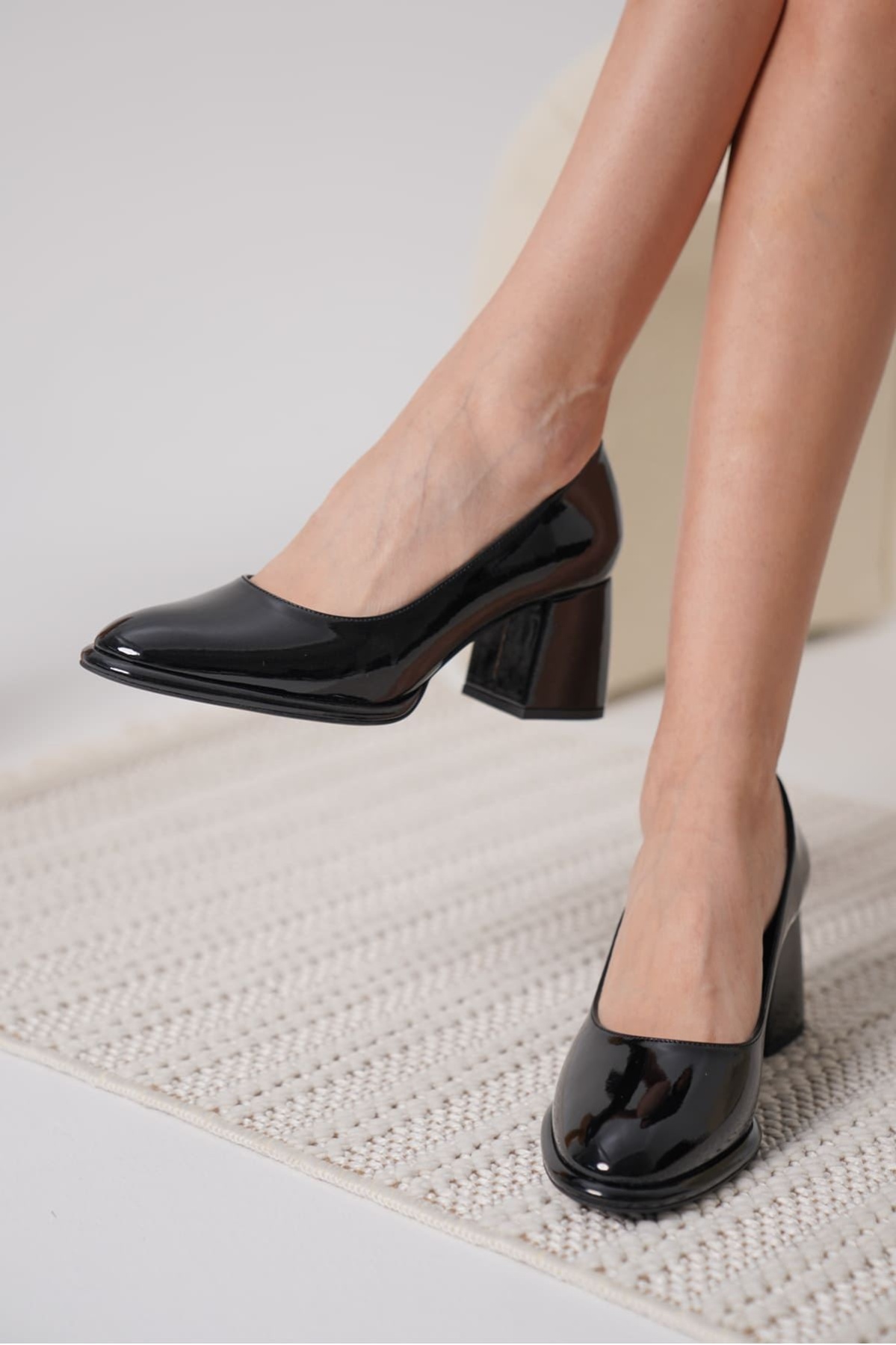 Candie Siyah Rugan Kadın Stiletto