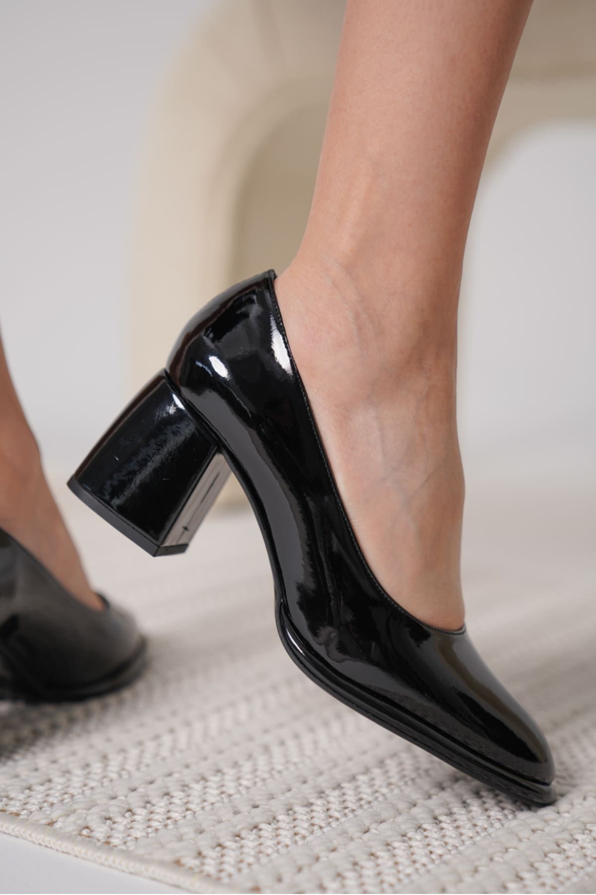 Candie Siyah Rugan Kadın Stiletto