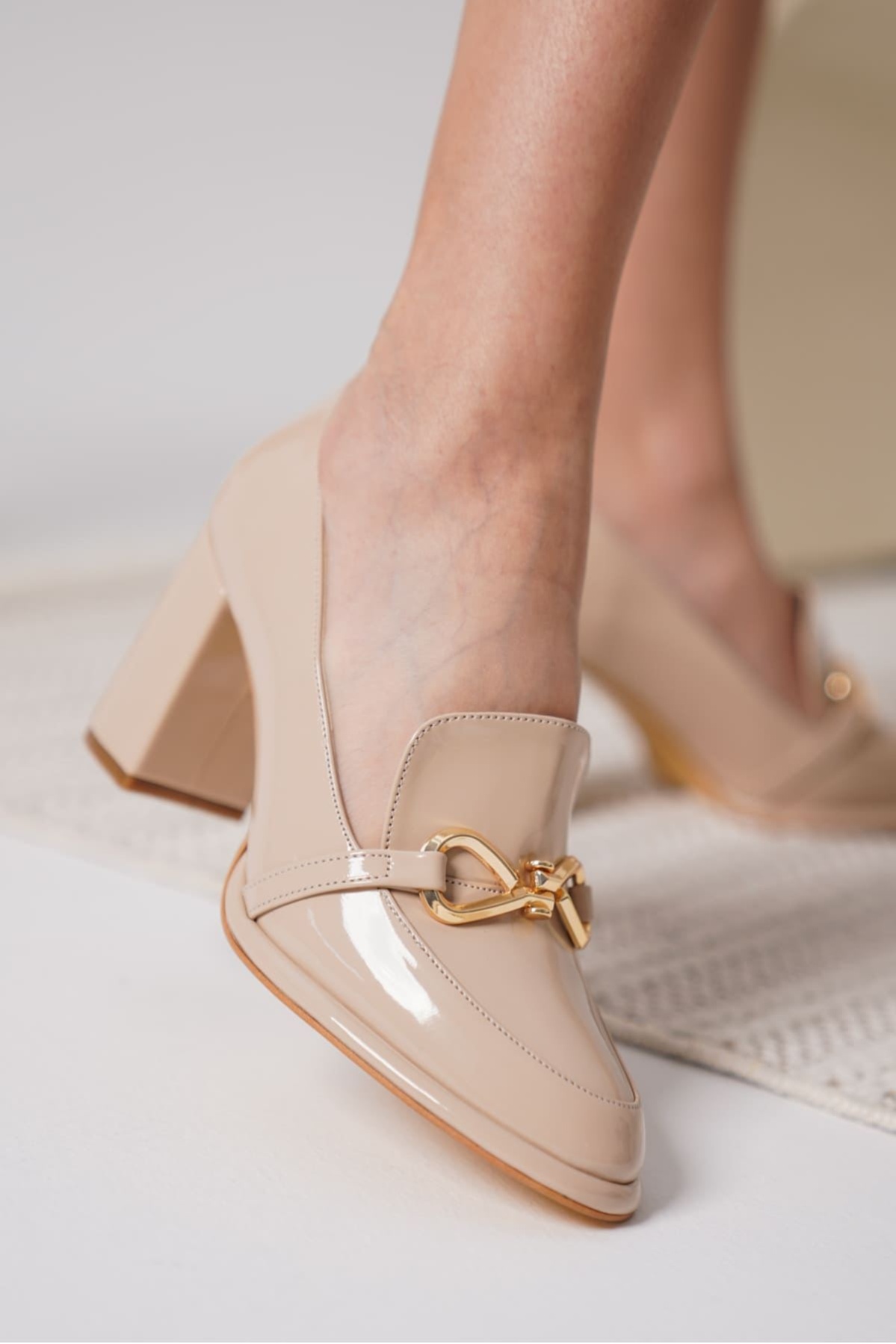 Melly Nude Rugan Kadın Topuklu Ayakkabı