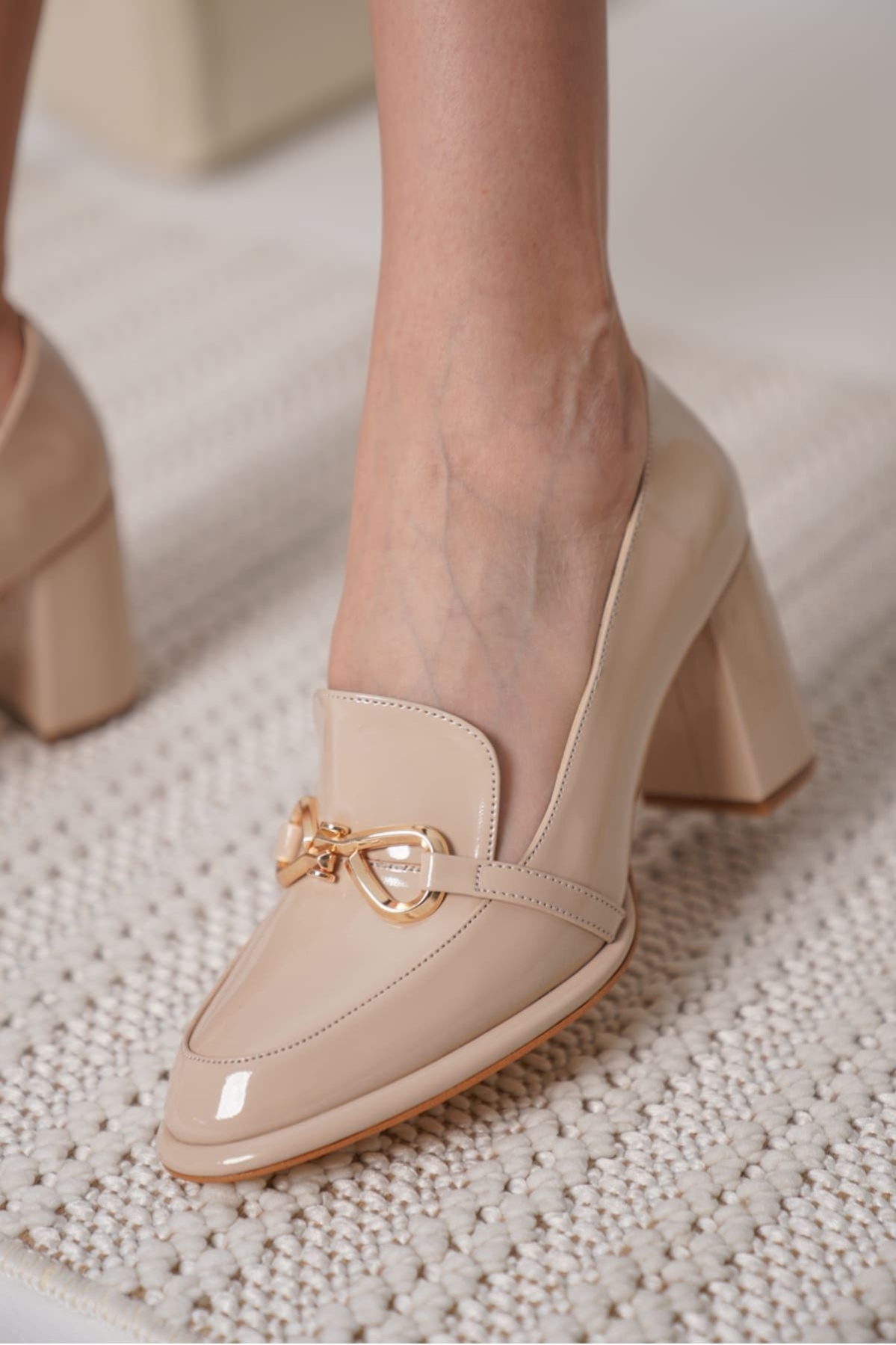 Melly Nude Rugan Kadın Topuklu Ayakkabı