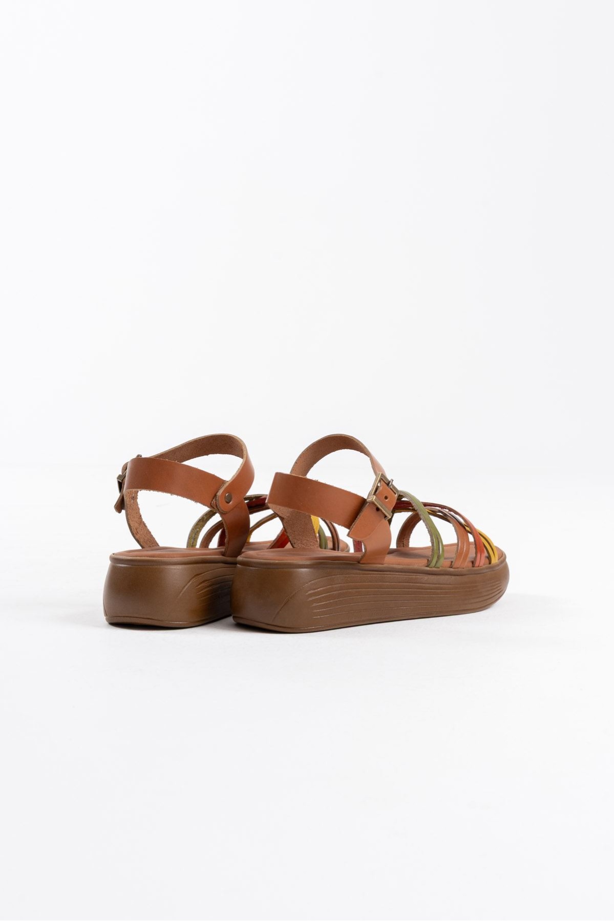 Bera Çok Renkli Hakiki Deri Sandalet