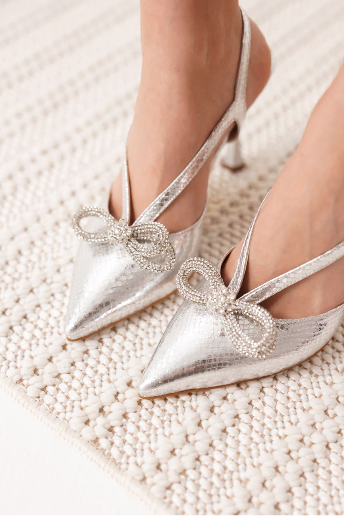 Wines Kadın Gümüş Topuklu Ayakkabı