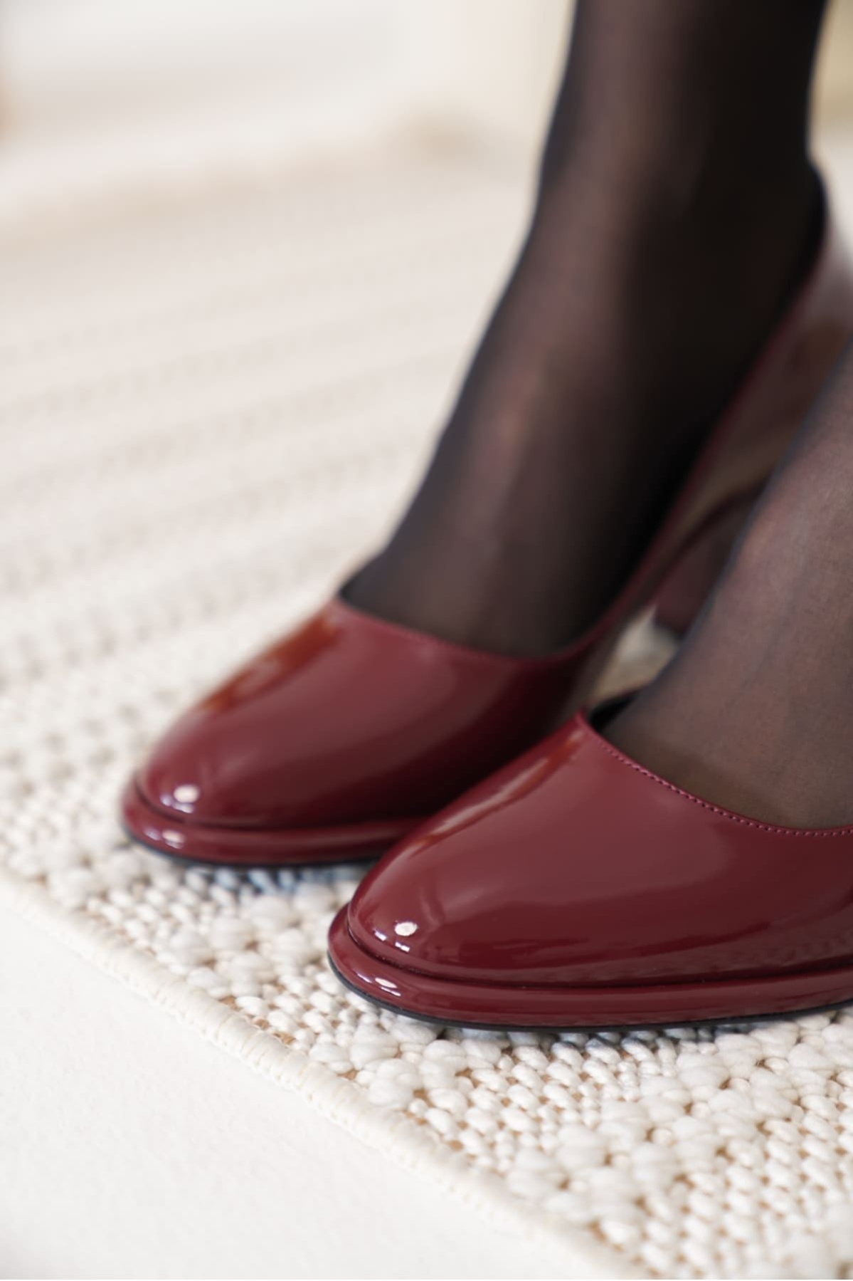 Pensy Bordo Rugan Kadın Topuklu Ayakkabı