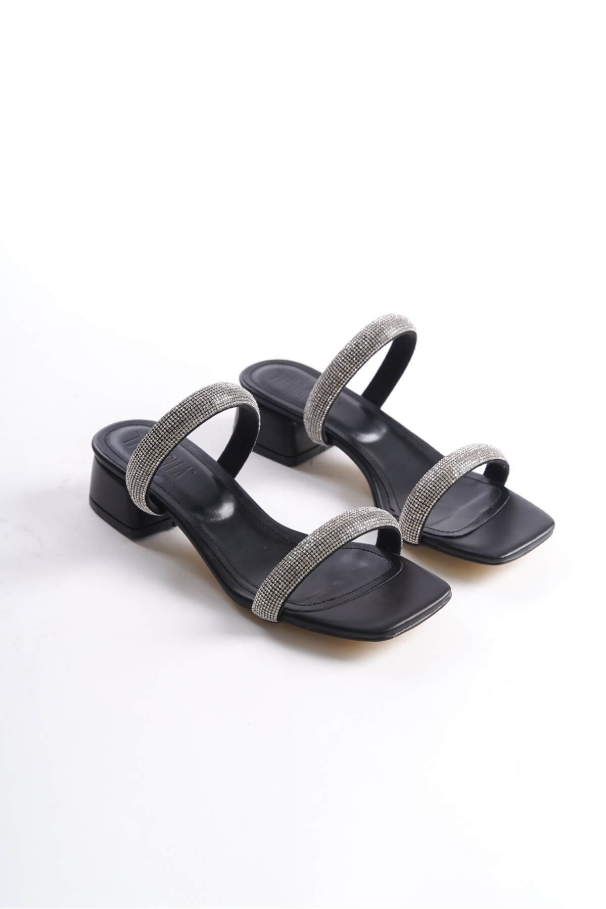 Stella Kalın Topuklu Siyah Kadın Terlik