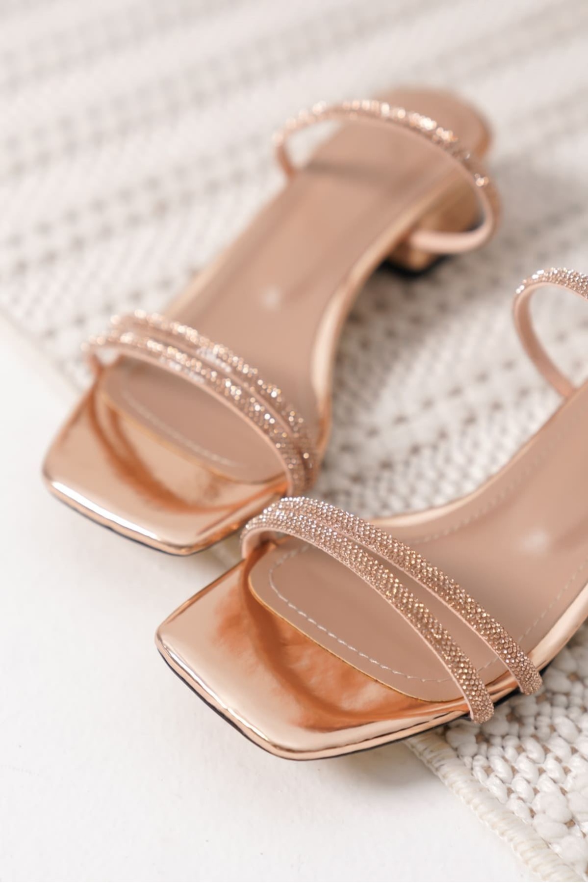 Emma Kadın Kalın Topuklu Rose Gold Terlik