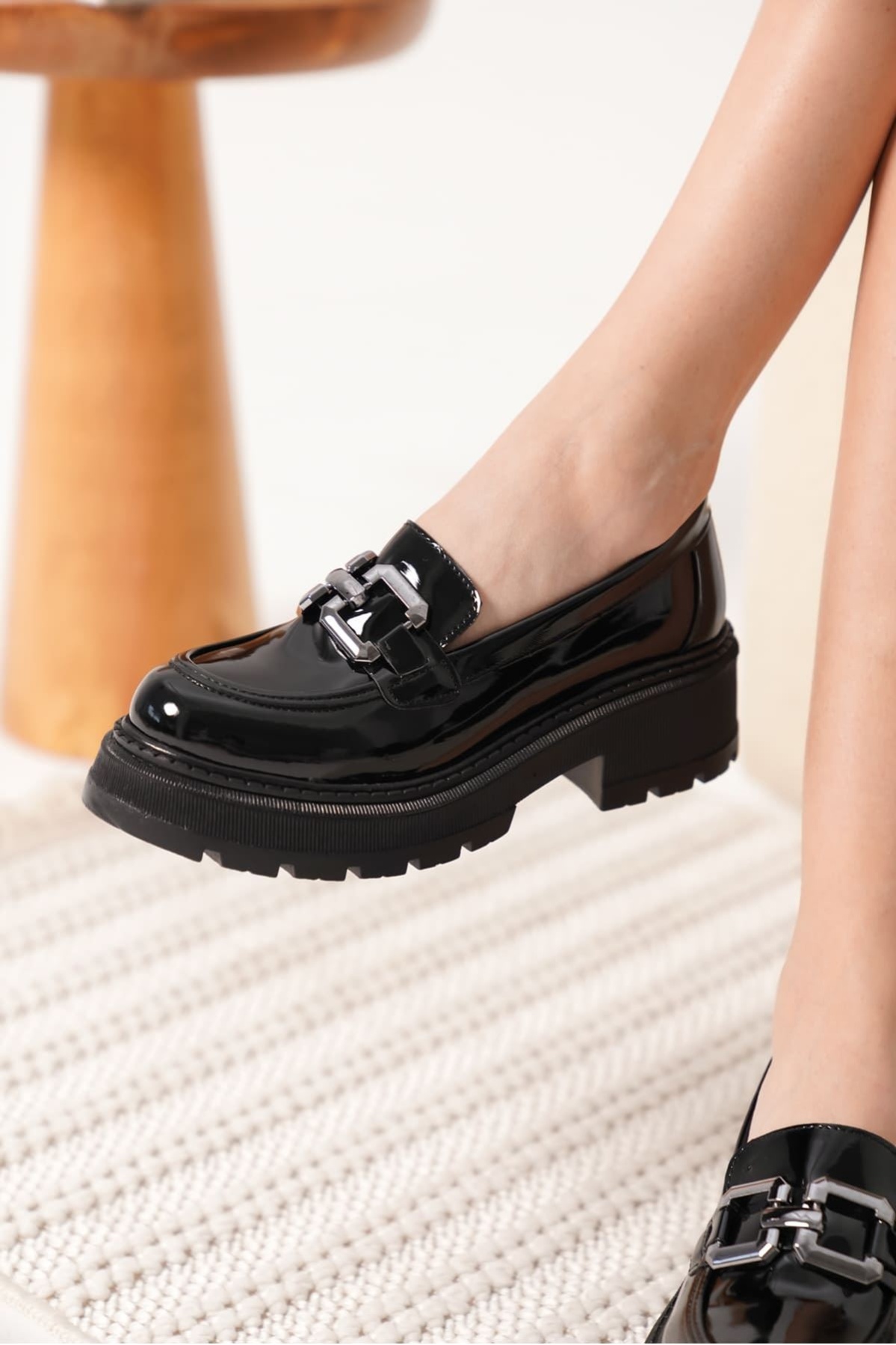 Terry Rugan Siyah Kadın Loafer