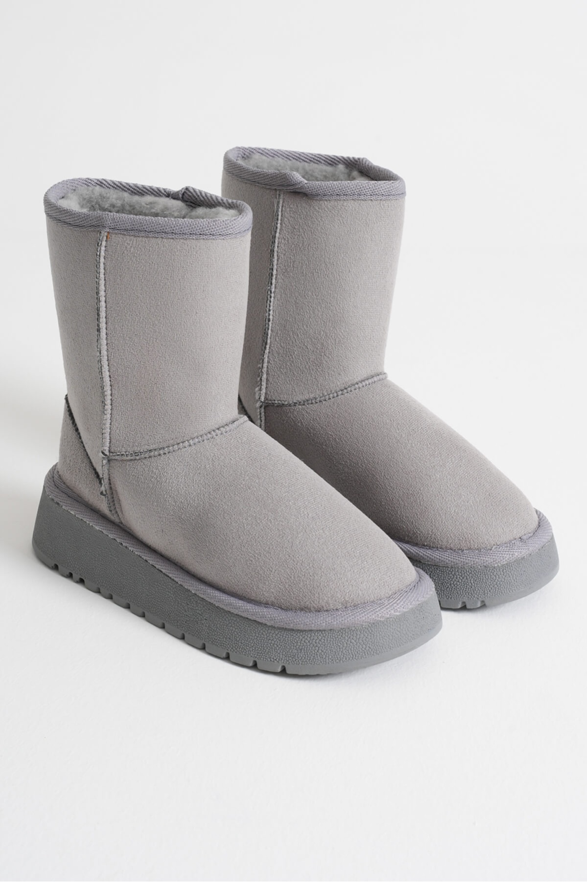 Anisa Kadın Gri Kışlık Kürklü Bot