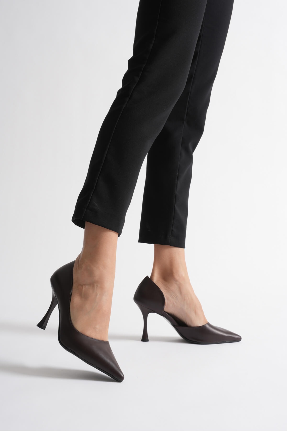 Angela Kadın Acı Kahve Cilt Topuklu Ayakkabı