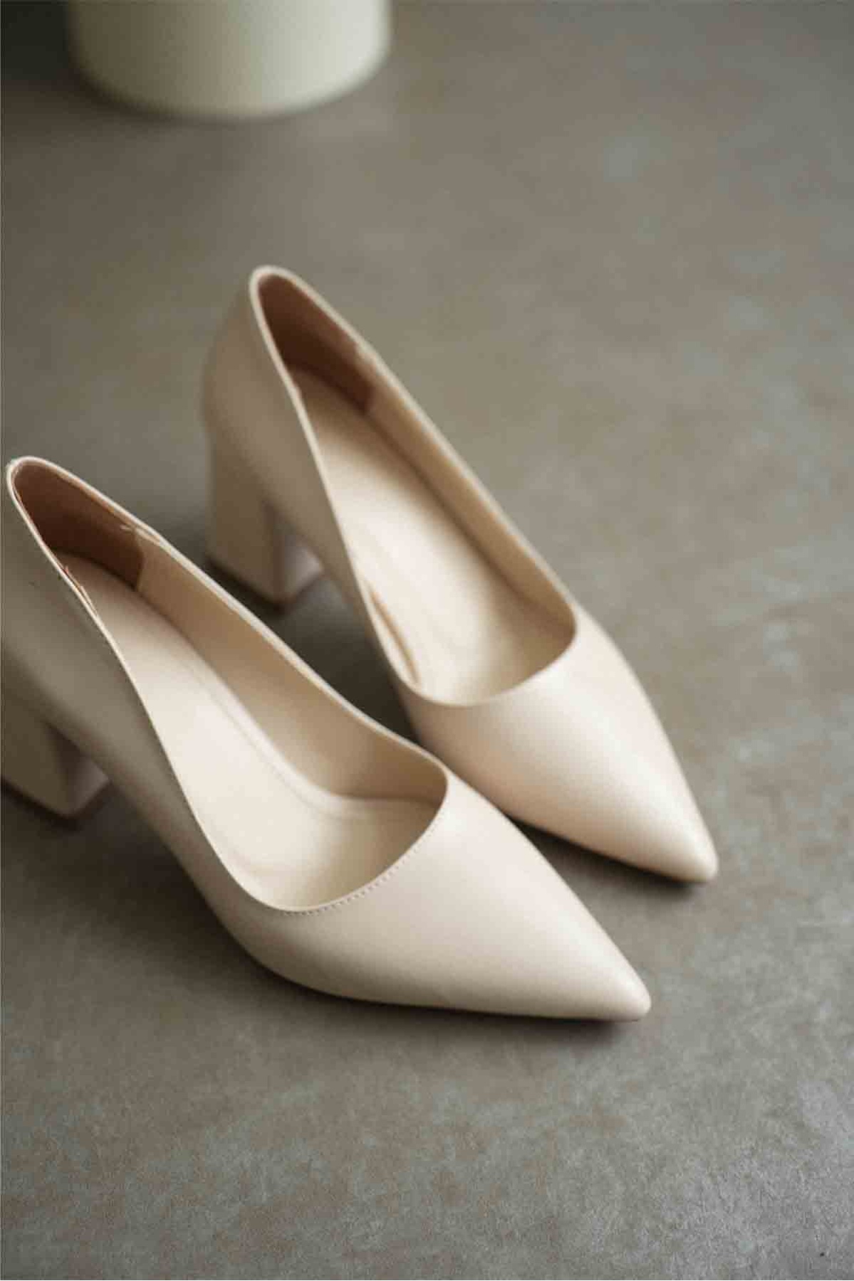 Valeria Bej Cilt Kadın Topuklu Ayakkabı