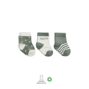 3Lü Penye Cute Stars Soket Çorap BS10115 Nil