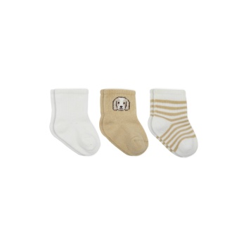 Bistyle Dog Boy 3lü Penye Soket Çorap 10134 Ekru