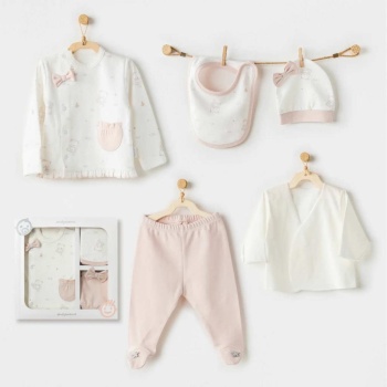 AC25950 Ballerina 5 Parça Hastane Çıkışı Ekru