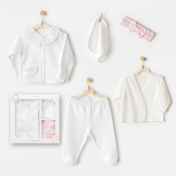 AC25650 Cuddly Bunny Bear 5Li Hastane Çıkışı Ecru Pink