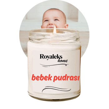 Doğal Özel Seri Kokulu Dekoratif Kavanoz Mum 210 cc - Bebek Pudrası - RYL