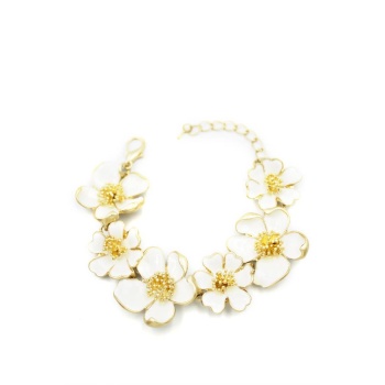 Mineli Çiçek Bileklik - Krem