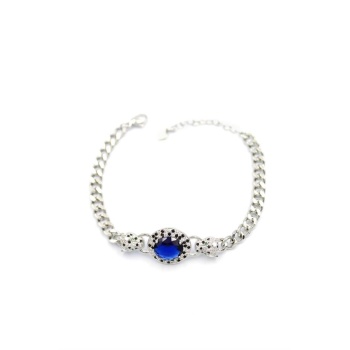 Zirkon Taşlı Leopar Bileklik - Gümüş