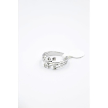 6lı Taşlı Salyangoz Yüzük - Gümüş