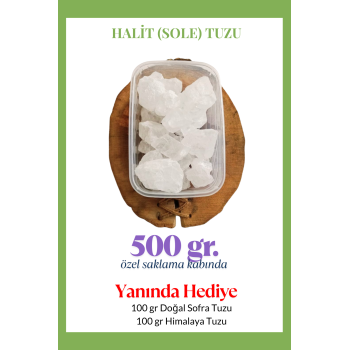 Halit Kristal Himalaya Tuzu 0,5 Kg. Berrak Kristal Tuz - Kristal Sole Tuzu Halit Tuz 500 Gr. - HEDİYELİ