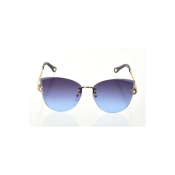 Kadın Lüks Mavi Renkli Cam Güneş Gözlüğü - Moda Gözlük
