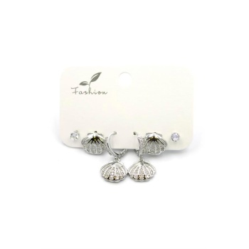 Çoklu Deniz Kabuğu Küpe - Gümüş