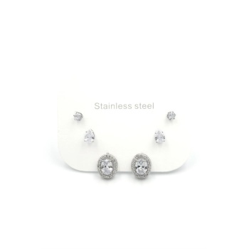 Çoklu Taşlı Küpe - Gümüş