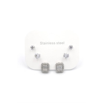 Çoklu Taşlı Küpe - Gümüş